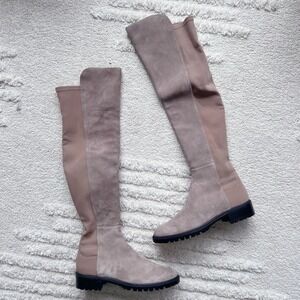 Stuart Weitzman City 5050 OTK Over  The Knee Boots Tan Brown Suede US 5.5